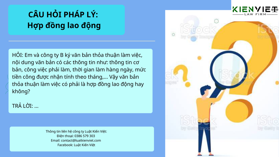 Văn bản thỏa thuận làm việc có là hợp đồng lao động không?