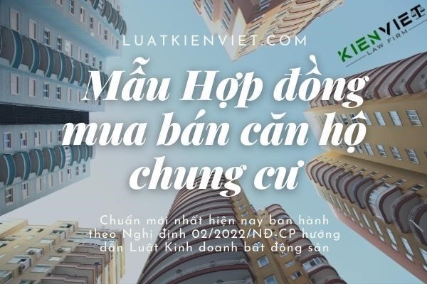 Mẫu hợp đồng mua bán căn hộ chung cư