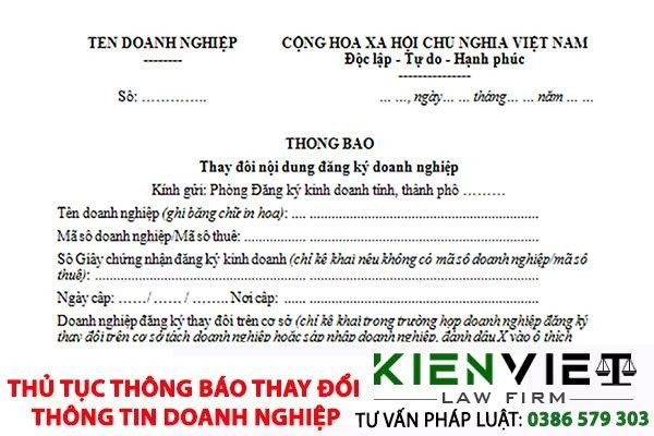 Các trường hợp thay đổi nội dung đăng ký doanh nghiệp