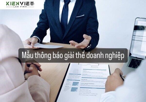 Mẫu thông báo giải thể doanh nghiệp