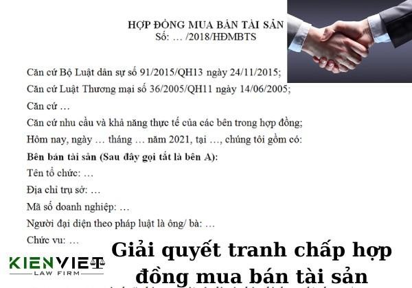 Giải quyết tranh chấp hợp đồng mua bán tài sản