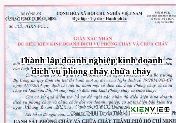 Thành lập doanh nghiệp kinh doanh dịch vụ phòng cháy chữa cháy