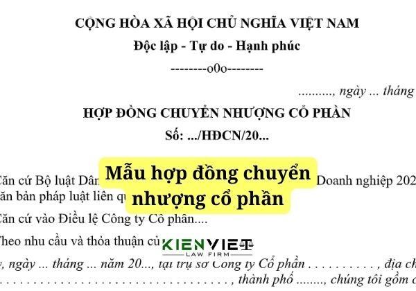 Mẫu hợp đồng chuyển nhượng cổ phần