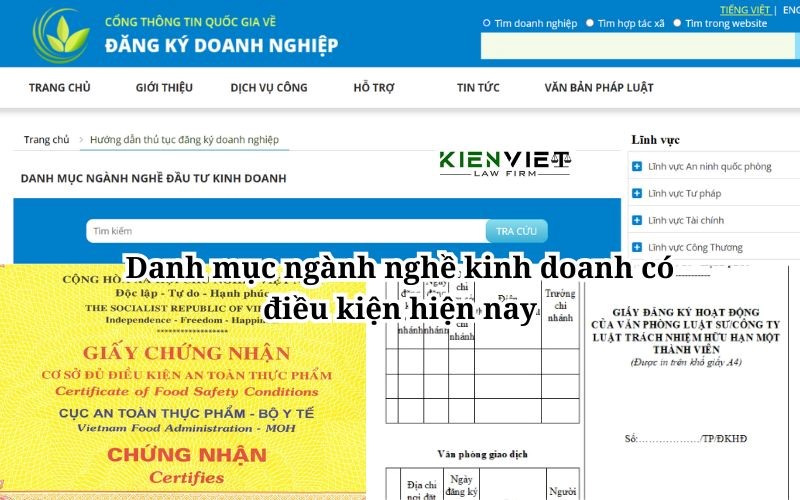 Danh mục ngành nghề kinh doanh có điều kiện hiện nay