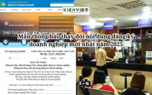 Mẫu thông báo thay đổi nội dung đăng ký doanh nghiệp mới nhất